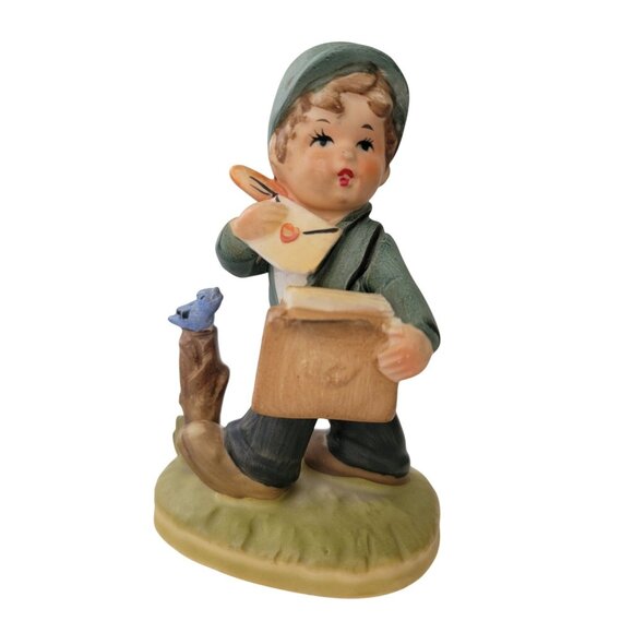 Vintage Figurines "Postman & Little Miss Mail" Hand-Painted Porcelain 5" JAPAN - Picture 2 of 13